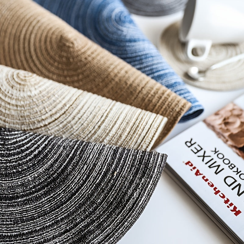 Round Braided Placemat Heat Resistant Table Mat Washable Home Decor