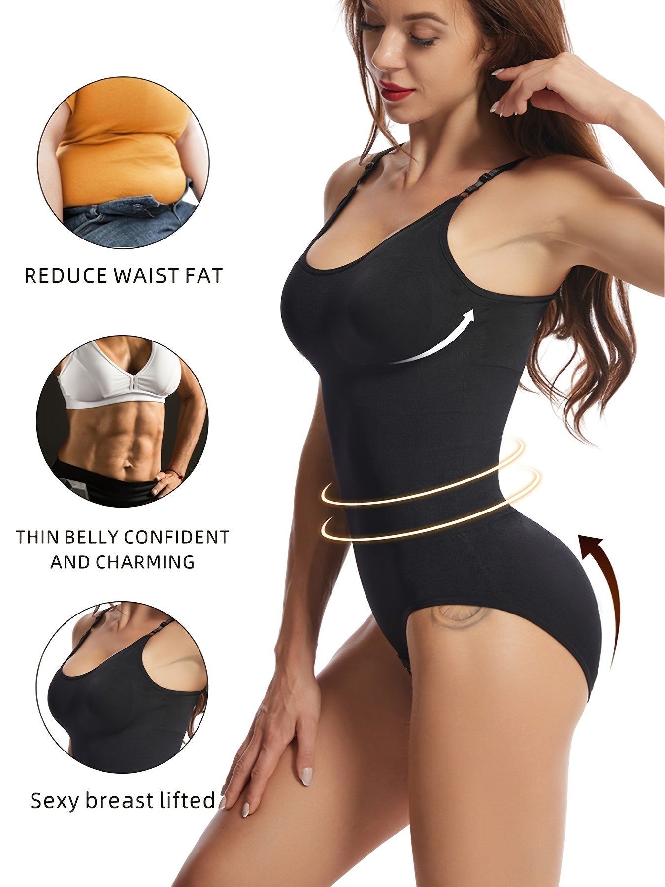 Boat Neck Slim Fit Shapewear Bodysuit for Women