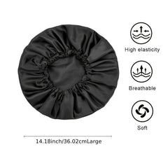 Adjustable Silk Bonnet for Curly Hair - Large Satin Lined Sleep Cap