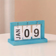 Wooden Flip Page Perpetual Calendar for Home Decor & Desk