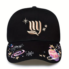 Y2K Planet Embroidery Baseball Cap Cotton Dad Hat