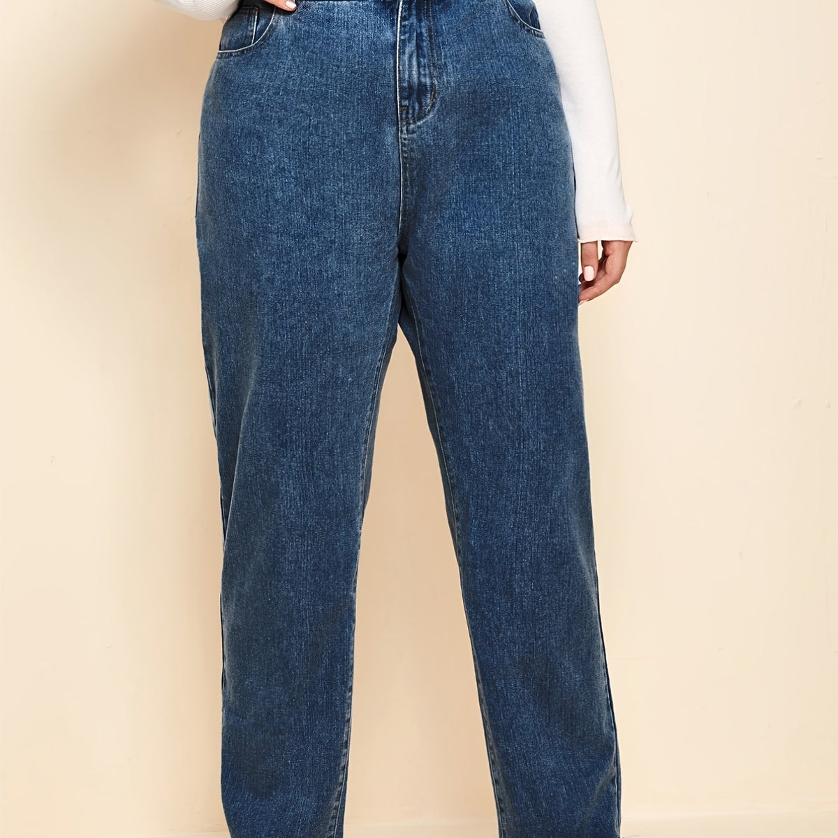  High Waist Straight Leg Cropped Jeans