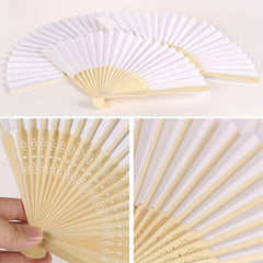 24pcs 21 08cm Folding Fans Lace Bag Wedding Party Decoration Handheld Fans