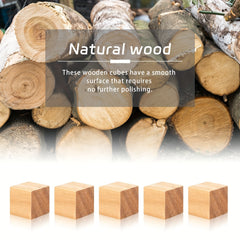 50pcs Unfinished Small Wood Cubes For Crafts And Puzzle Making