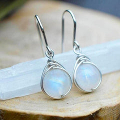 Vintage Silver Opal Drop Earring For Women