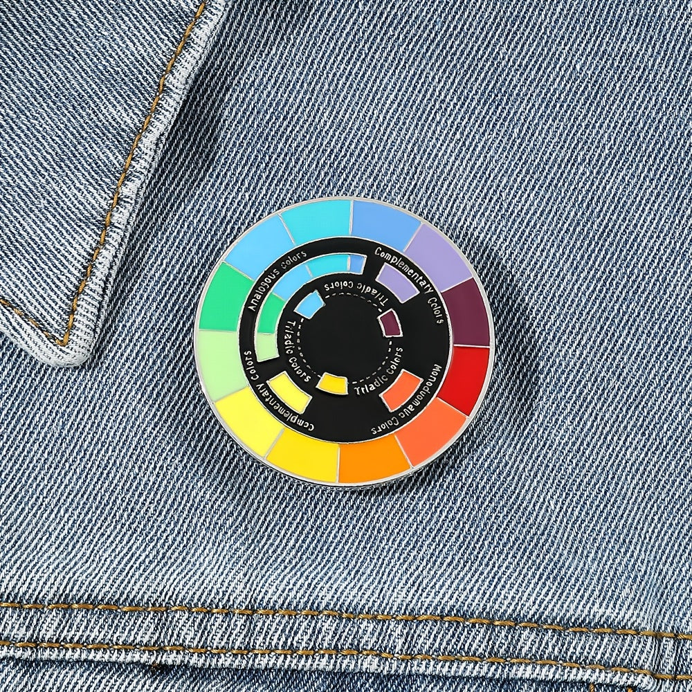 Rainbow Disc Metal Brooch for Backpack Clothes Jewelry