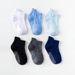 6 Pairs Toddler Baby Socks Stripes & Solid Cotton Ankle Socks