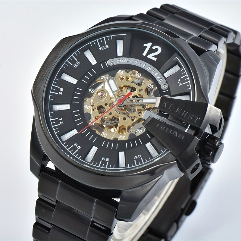 KUERST Steel Strap Automatic Mechanical Waterproof Business Watch