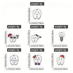 Smiling Tooth Enamel Pins Cartoon Teeth Brooches Lapel Badges