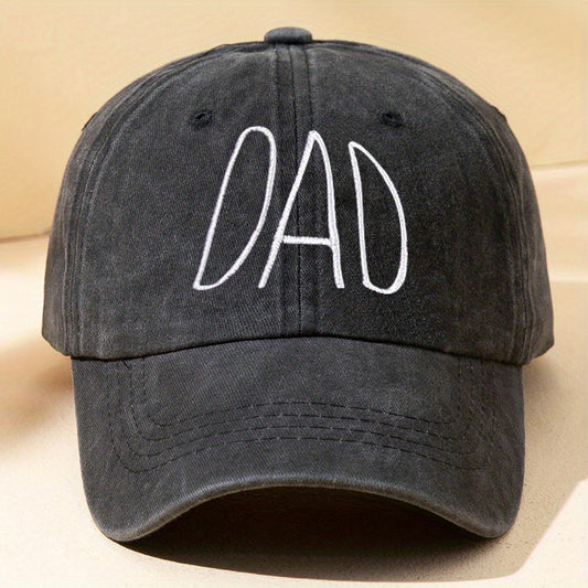 Men's Vintage Letters DAD MoM Washed Baseball Cap