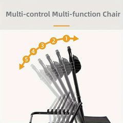 Foldable Lazy Chair Lounger with Headrest Adjustable Angle Bed Backrest Support