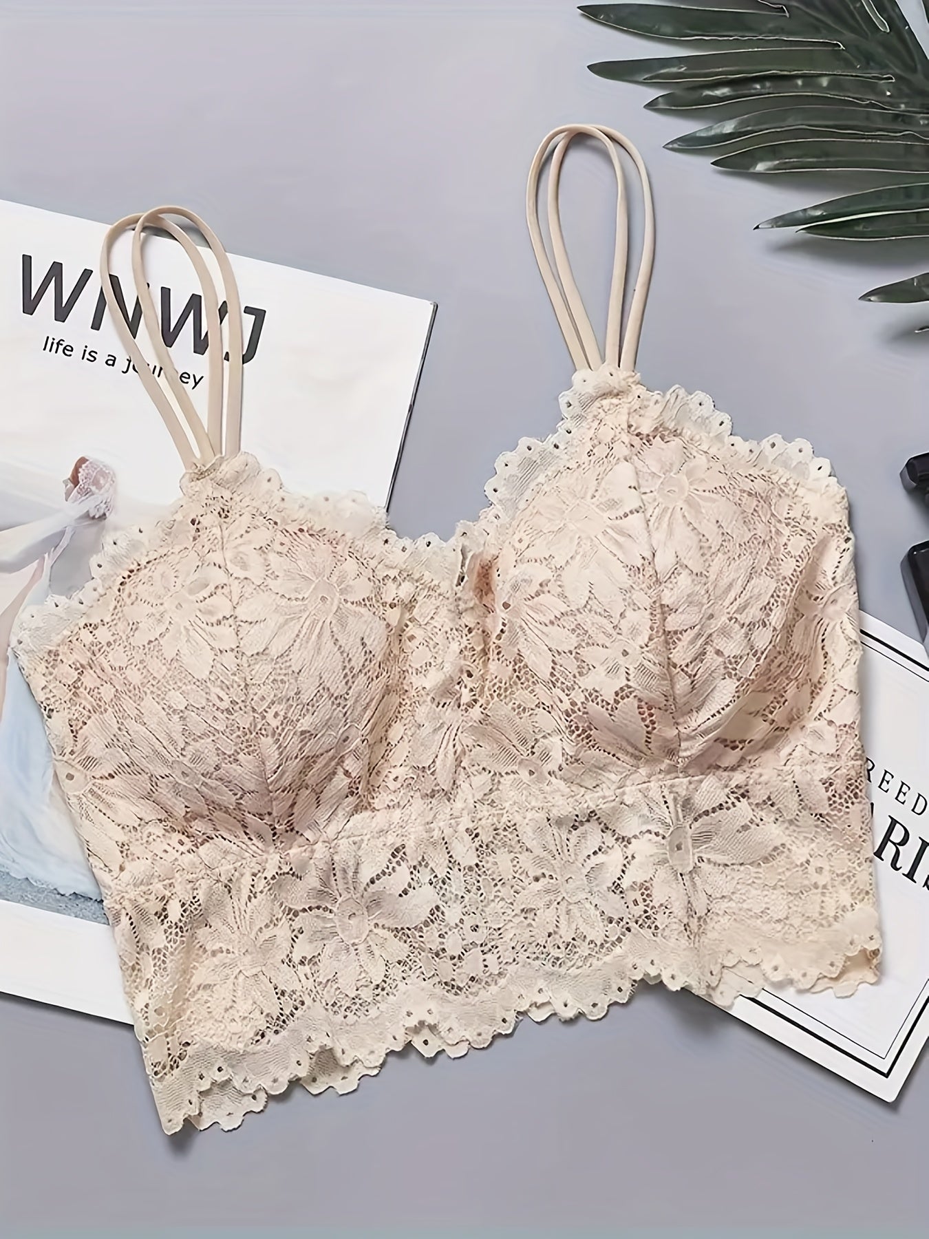 Lace Wireless Bralette Scallop Trim Lightweight Bra