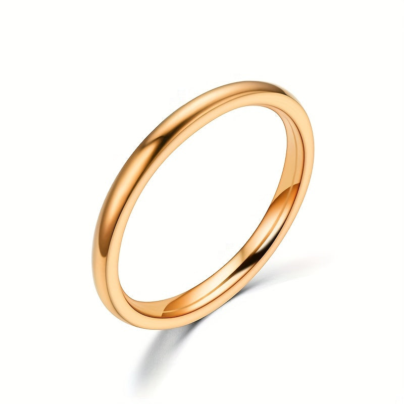 Men's 2mm Wide Stainless Steel Rings, Seven Colors, Stackable Rings
