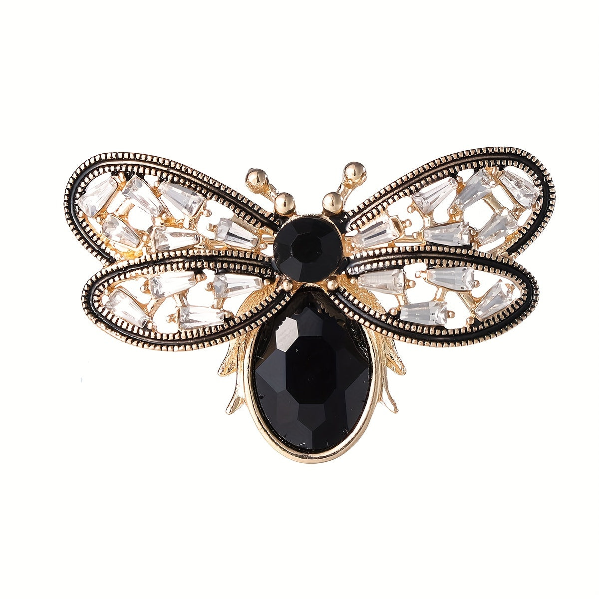 Emerald Rhinestone Bee Brooch Halloween Gift For Men