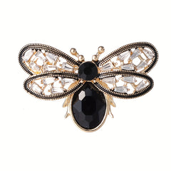 Emerald Rhinestone Bee Brooch Halloween Gift For Men