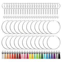 Sublimation Acrylic Keychain & Tassels Set DIY Key Ring Accessories