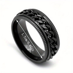 Men's Stainless Steel Rotatable Chain Ring