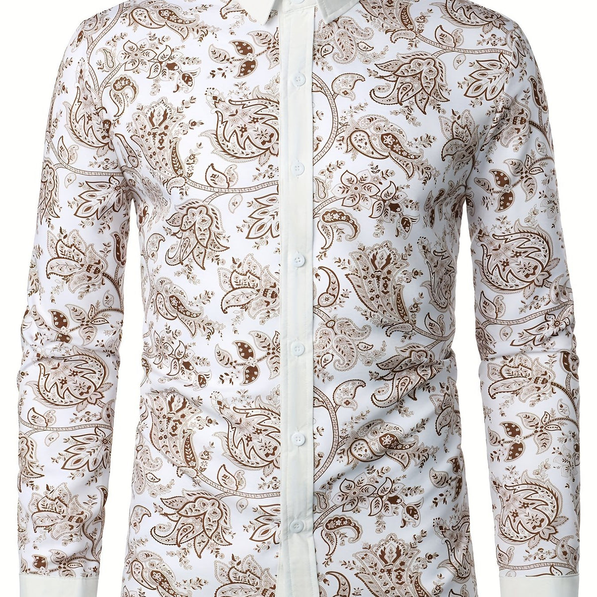 Men's Paisley Casual Shirt Long Sleeves Regular Fit