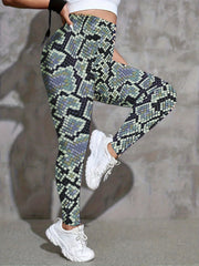  Geometric Print High Rise Yoga Pants
