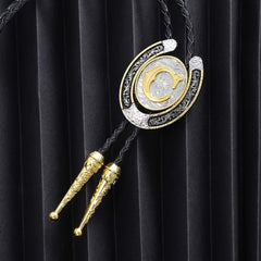 Western Cowboy Zinc Alloy BOLO Tie Letter C Shirt Accessories