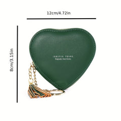Heart Coin Purse Keychain Letter Charm Key Ring Bag Car Charm Earphone Accessory