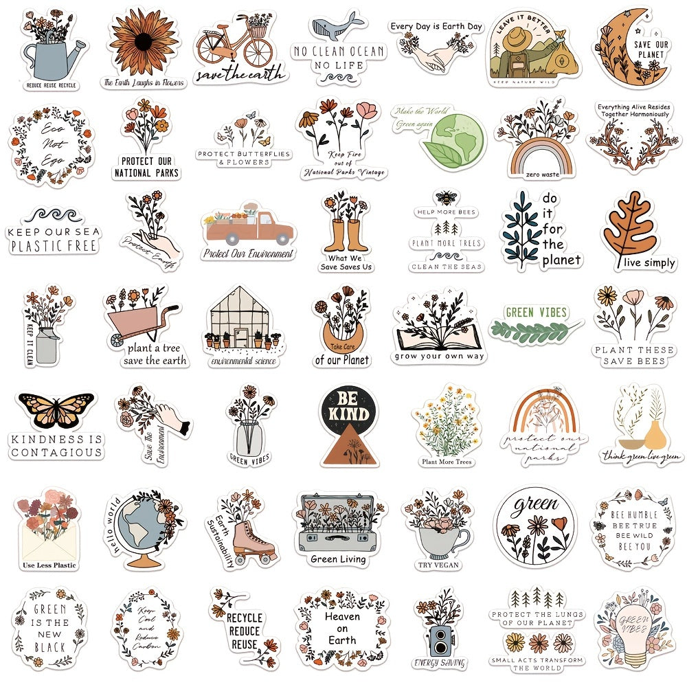 50 Inspiring Environmental Protection Graffiti Stickers for Learning and Play