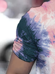Men's Tie Dye Sports T shirt Casual Stretch Round Neck Tee Shirt