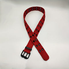 Men's Heavy Duty Web Belt Solid Color Hole Buckle Waist Strap