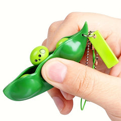 Squeeze Bean Keychain Relax Toy Textured Peanut Stress & Party Durable