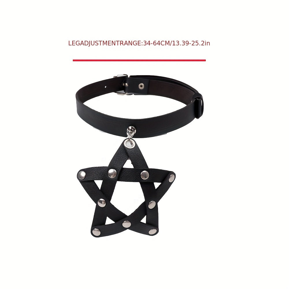 Pentagram Pendant Leg Garter Punk Gothic Thigh Belt