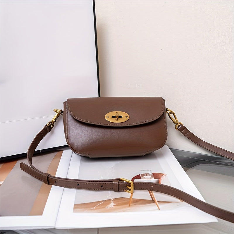 Women's Large Capacity Leather Handbag Vintage Style Shoulder Bag
