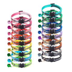 Reflective Pet Collar for Cats and Small Dogs, Safety Buckle, Bell