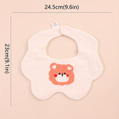3pcs Baby Bibs Heart Sun Flower Newborn Burp Cloth Kid Cotton Saliva Towel