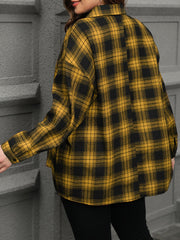  Plaid Print Long Sleeve Button Up Shirt