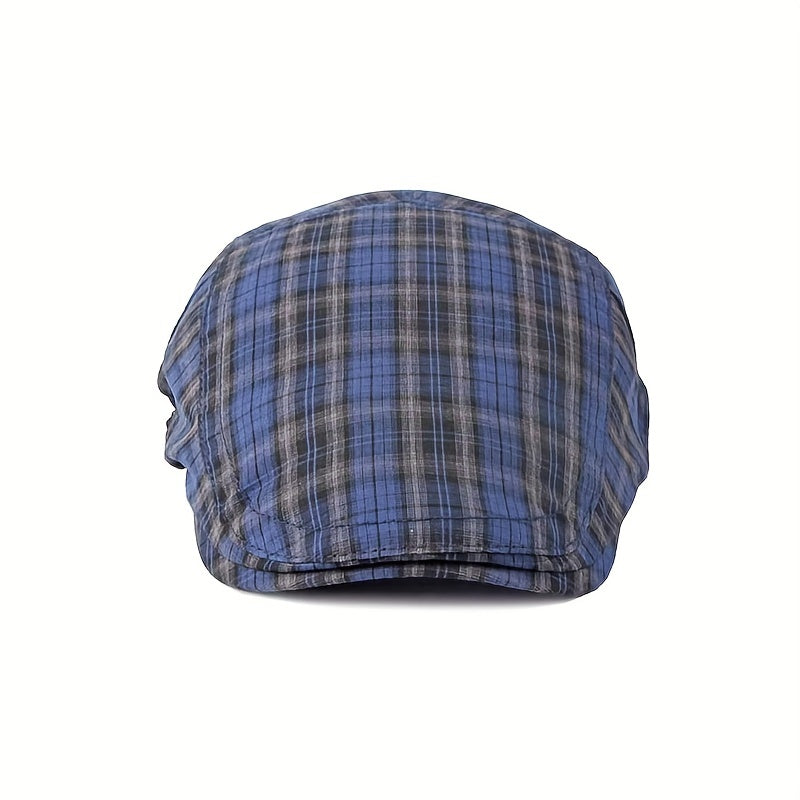 Checkered Light Thin Duckbill Hat Khaki Green Plaid Pullover Unisex Dad Hat