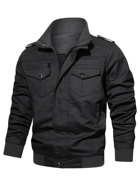 Men's Winter Thicken Military Jacket Casual Stand Collar Windbreaker Coat