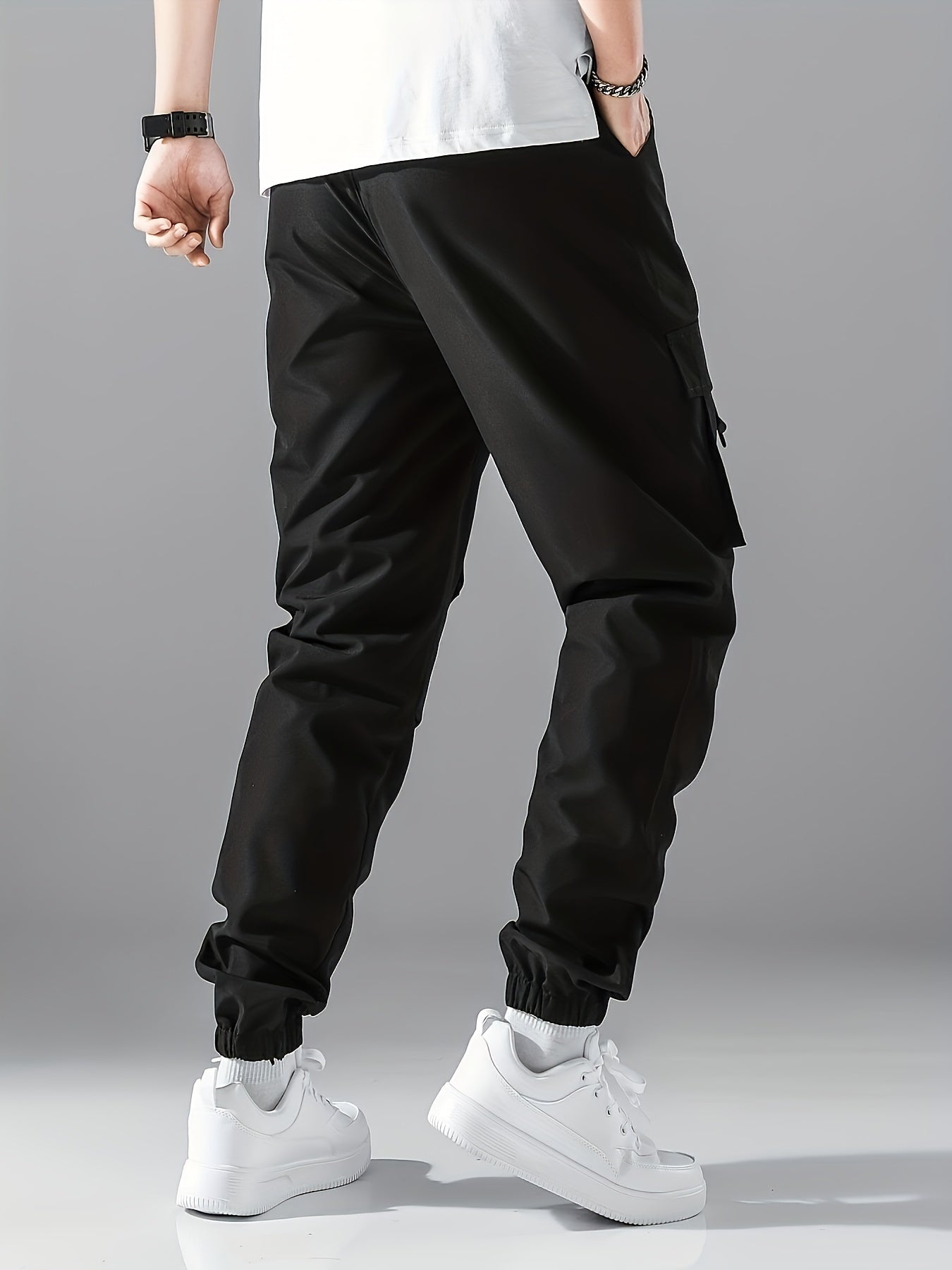 Men's Casual Cargo Pants with Flap Pocket