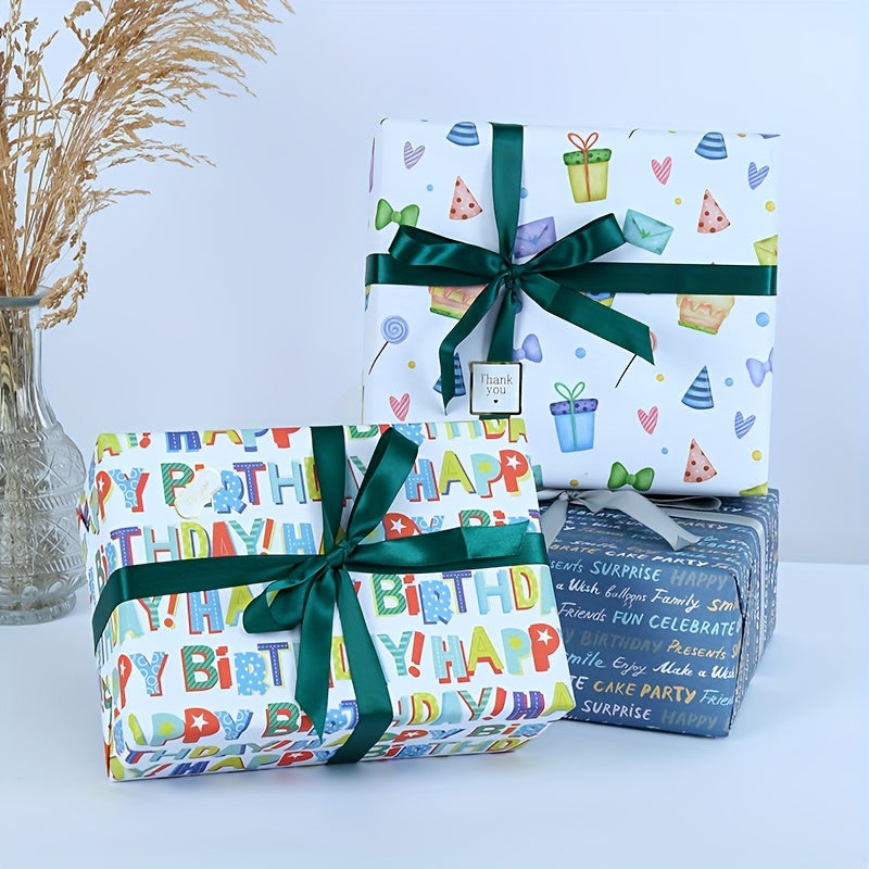 6pcs Mother's Christmas Halloween Easter Birthday Wrapping Paper Gift Wrap