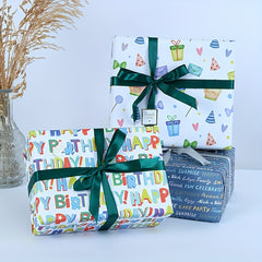 6pcs Cartoon Gift Wrapping Paper Roll Kit for Birthday, Wedding, Christmas