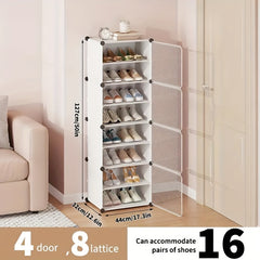 Vertical Shoe Rack with Door, Entryway Shoe Storage Cabinet