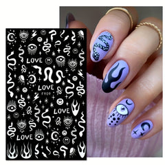 Evil Eye Nail Art Stickers Decals 3D Self Adhesive Witch Nail Decals