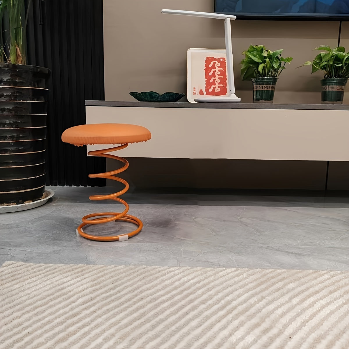Iron Spring Chair Light Bar Stool Modern Art Furniture