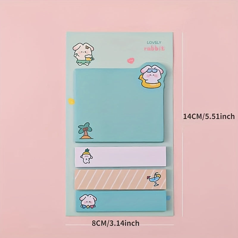 4pcs Cartoon Animal Sticky Note Set - Cute Animal Message Post