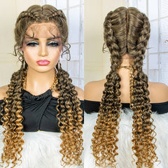 12 Cm Dutch Braid Lace Front Wigs With Baby Hair
