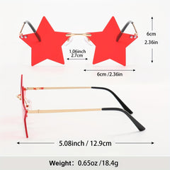 Men's Star Rimless Sunglasses for Street Photography Holiday Party
