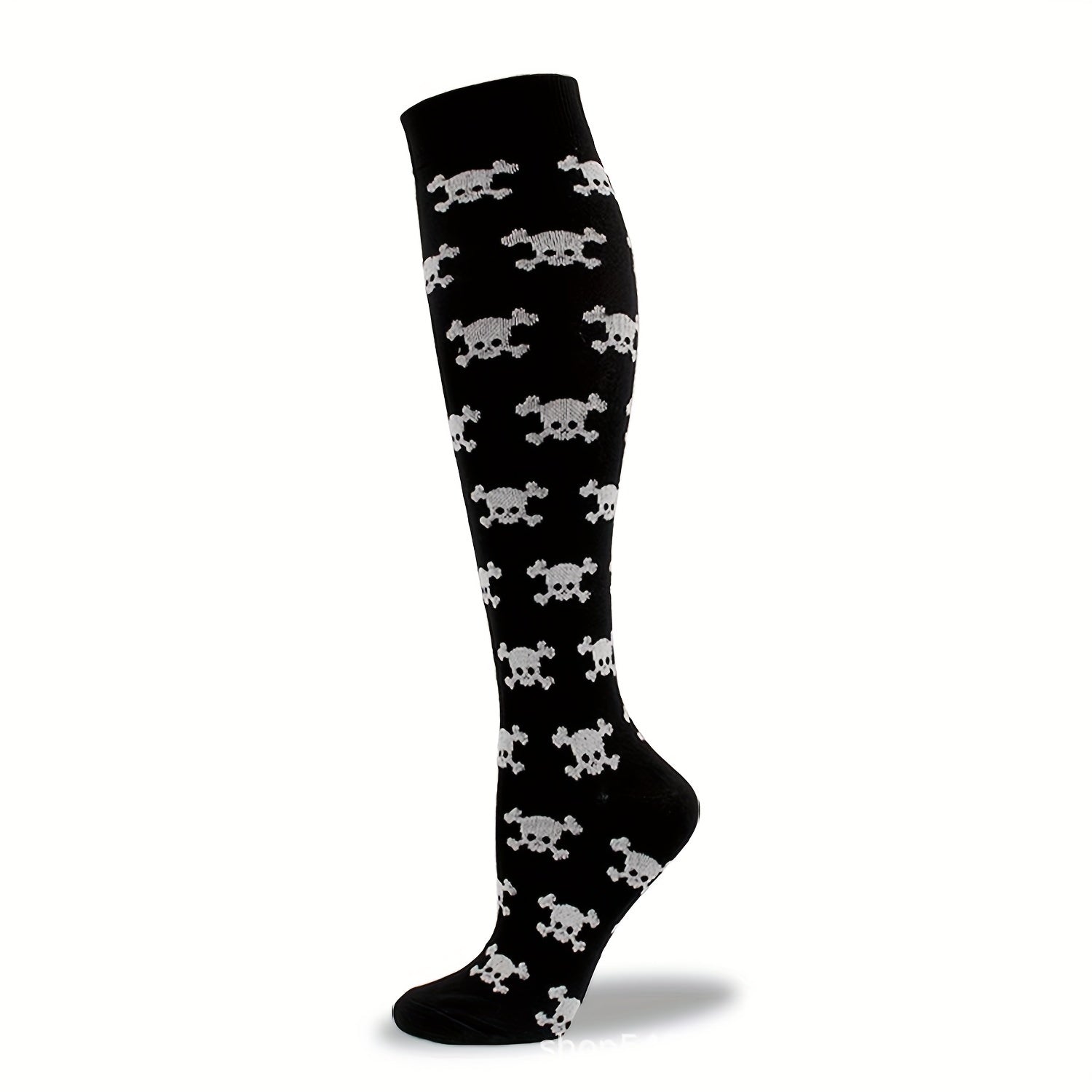 Halloween Skull Over The Calf Socks Decoration Props