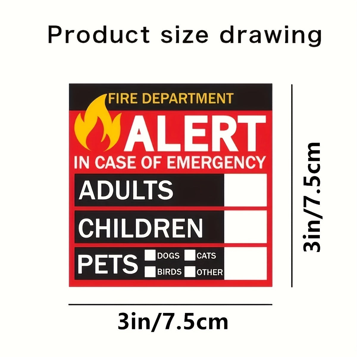 5pcs Emergency Alert Personnel And Pet Window Stickers Set