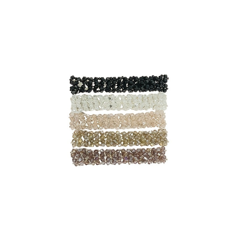 5PCS Glitter Rhinestone Hair Barrettes Fancy Crystal Bling Clips for Women