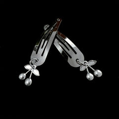 2pcs Y2K Snap Hair Clips Metal Pendant Hair Clips For Girls