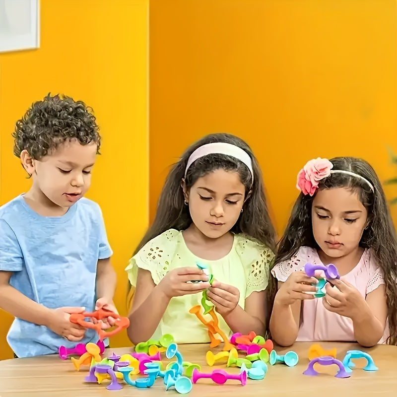 Creative Relaxing Suction Cup Toy Set for Construction Travel Windows